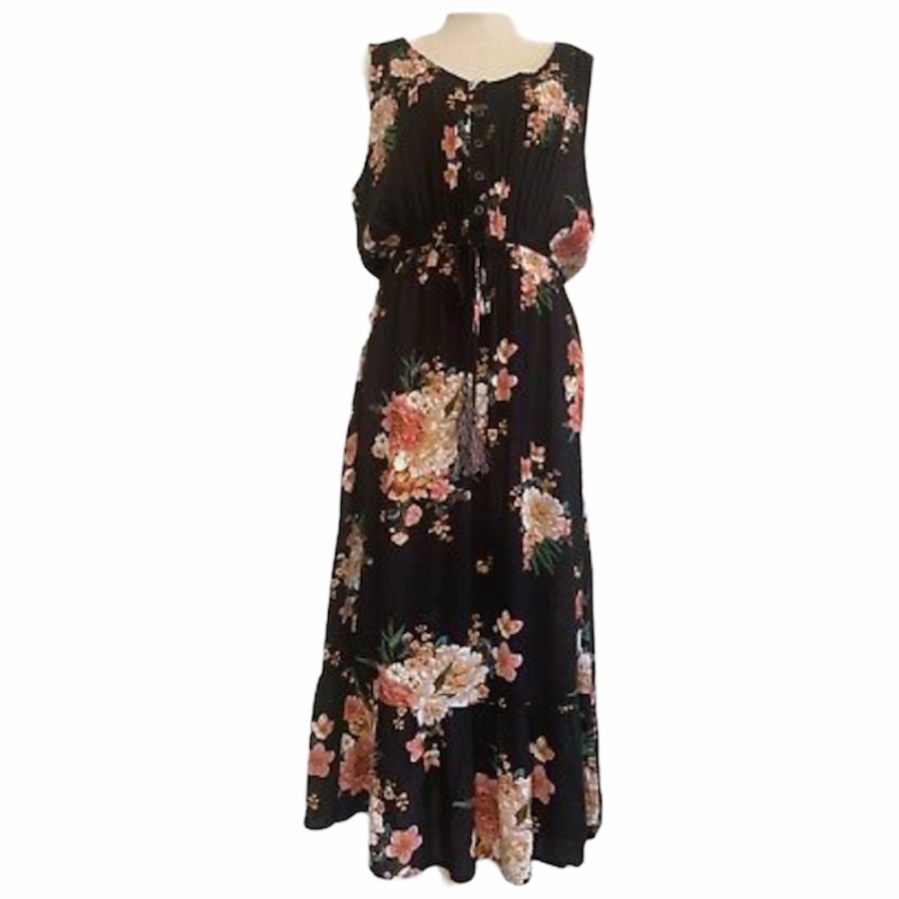 Knox Rose Black Floral Midi Dress